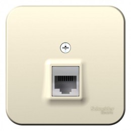 Розетка компьютерная 1-м ОП Blanca RJ45 кат.5E с изолир. пластиной молочн. SE BLNIA045002
