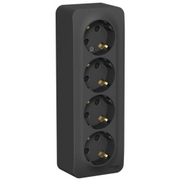 Розетка 4-м ОП Blanca 16А IP20 250В с заземл. защ. шторки с изолир. пластиной антрацит SE BLNRA011416