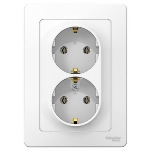 Розетка 2-м СП Blanca 16А IP20 250В с заземл. без защ. шторок бел. SE BLNRS001021