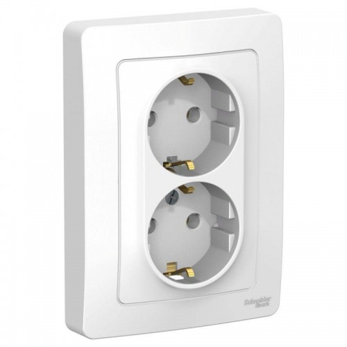 Розетка 2-м СП Blanca 16А IP20 250В с заземл. без защ. шторок бел. SE BLNRS001021