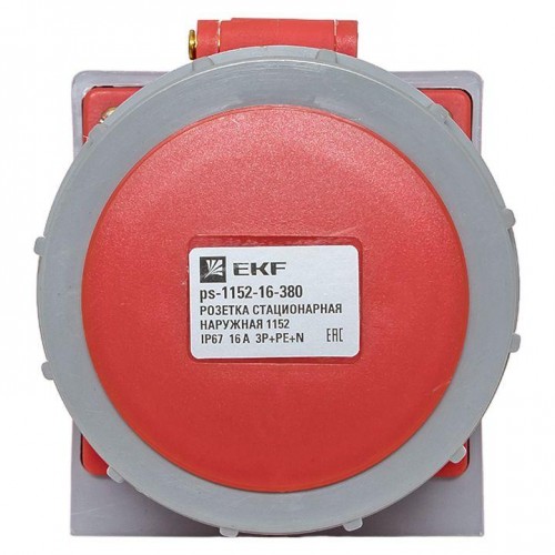 Розетка стационарная наружная 1152 3Р+РЕ+N 16А 380В IP67 PROxima EKF ps-1152-16-380