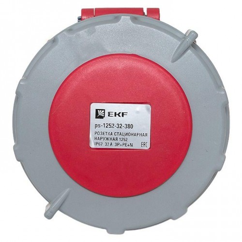 Розетка стационарная наружная 1252 3Р+РЕ+N 32А 380В IP67 PROxima EKF ps-1252-32-380