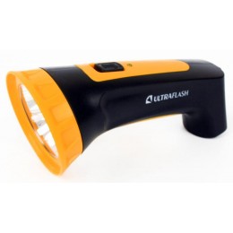 Фонарь аккумуляторный LED3804M 4LED аккум. SLA 220В пластик. черн./желт. (кор.) Ultraflash 12867
