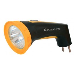 Фонарь аккумуляторный LED3804M 4LED аккум. SLA 220В пластик. черн./желт. (кор.) Ultraflash 12867