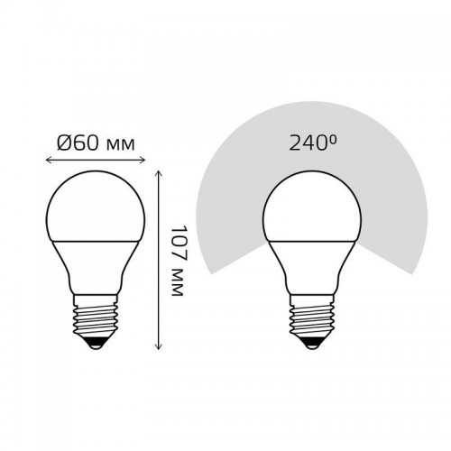 Лампа светодиодная Black 10Вт A60 грушевидная 4100К нейтр. бел. E27 920лм GAUSS 102502210