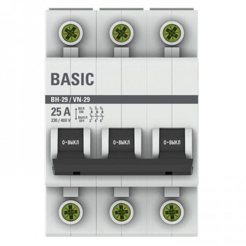 Выключатель нагрузки 3п 25А ВН-29 Basic EKF SL29-3-25-bas