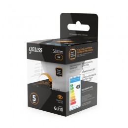 Лампа светодиодная Black 5Вт MR16 софит 3000К тепл. бел. GU10 500лм диммир. GAUSS 101506105-D