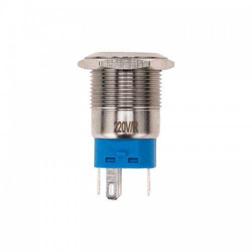 Кнопка антивандальная d19 250В с фикс. (5с) ON-OFF/OFF-ON подсветка красн. Rexant 36-3440
