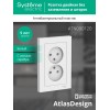 Розетка 2-м СП AtlasDesign 16А IP20 без заземл. в сборе бел. SE ATN000120