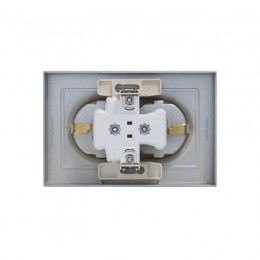 Розетка 2-м СП AtlasDesign 16А IP20 с заземл. в сборе алюм. SE ATN000324