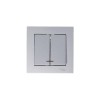 Выключатель 2-кл. СП AtlasDesign 10А IP20 (сх. 5а) 10AX с подсветкой механизм алюм. SE ATN000353