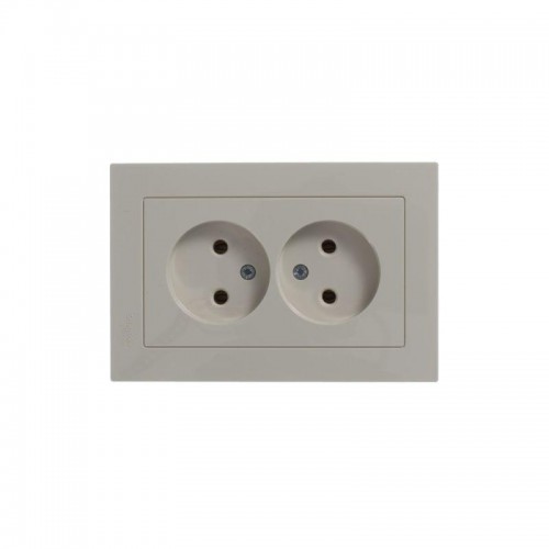 Розетка 2-м СП AtlasDesign 16А IP20 без заземл. в сборе беж. SE ATN000220