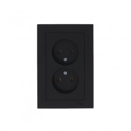 Розетка 2-м СП AtlasDesign 16А IP20 без заземл. в сборе карбон SE ATN001020