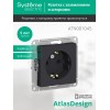 Розетка 1-м СП AtlasDesign 16А IP20 с заземл. защ. шторки механизм карбон SE ATN001045