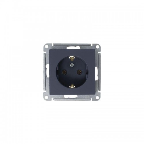 Розетка 1-м СП AtlasDesign 16А IP20 с заземл. механизм грифель SE ATN000743