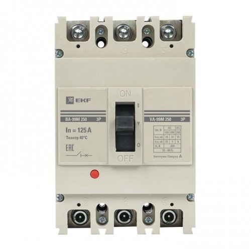 Выключатель автоматический 3п 250/125А 35кА ВА-99М PROxima EKF mccb99-250-125m
