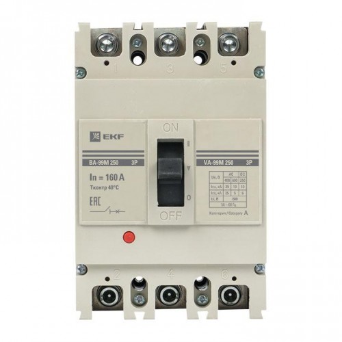 Выключатель автоматический 3п 250/160А 35кА ВА-99М PROxima EKF mccb99-250-160m