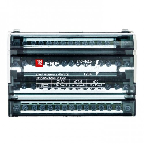 Шина нулевая в корпусе 4х15 EKF sn0-4x15