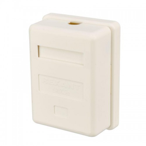 Розетка компьютерная 1-м ОП RJ45 кат.5E UTP неэкранир. бел. Rexant 03-0121