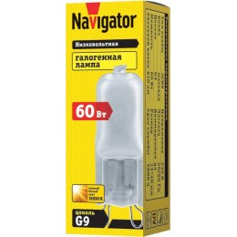 Лампа галогенная 94 233 JCD9 60Вт капсульная G9 3000К 230В frost 2000h Navigator 94233