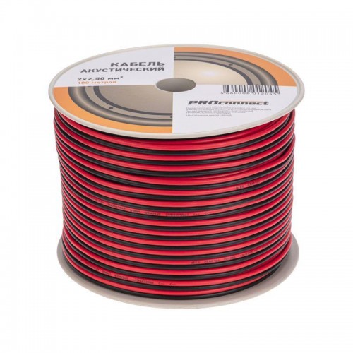 Кабель Stereo 2х2.5 Red/Black бухта (м) PROCONNECT 01-6108-6