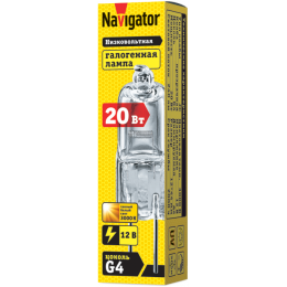 Лампа галогенная 94 210 JC 20Вт clear G4 12В 2000h Navigator 94210