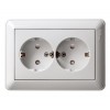 Розетка 2-м СП W59 16А IP20 с заземл. защ. шторки в сборе бел. SE RS16-255-18