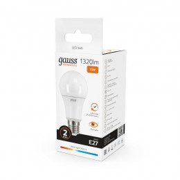 Лампа светодиодная Elementary 15Вт A60 грушевидная 3000К тепл. бел. E27 1320лм GAUSS 23215