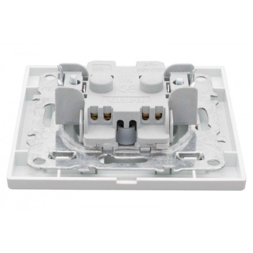 Розетка 1-м СП Минск 10А IP20 без заземл. защ. шторки бел. Basic EKF ERR10-022-100