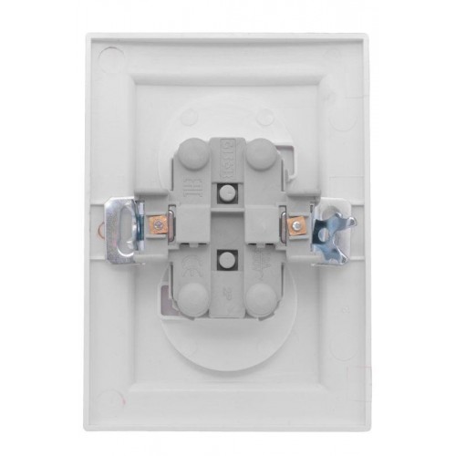 Розетка 2-м СП Минск 10А IP20 без заземл. защ. шторки бел. Basic EKF ERR10-102-100