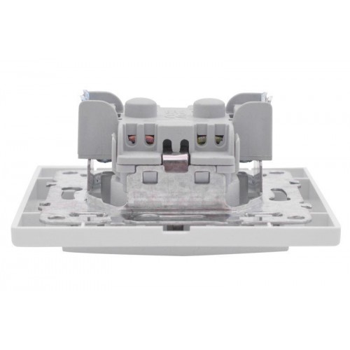 Розетка 1-м СП Минск 16А IP20 с заземл. защ. шторки бел. Basic EKF ERR16-028-100