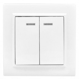 Выключатель 2-кл. СП Минск 10А IP20 с индикатором бел. Basic EKF ERV10-123-10