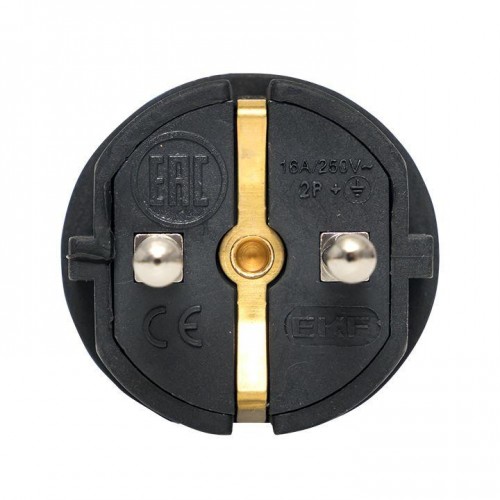 Вилка угловая 16А 2P+PE 230В IP44 каучук черн. PROxima EKF RPS-017-16-230-44-r