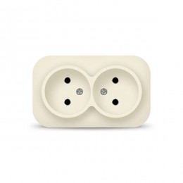 Розетка 2-м ОП 10А IP20 без заземл. сл. кость IONICH 1427