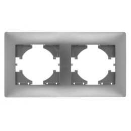 Рамка 2-м Bravo серебр. GUSI С1020-004