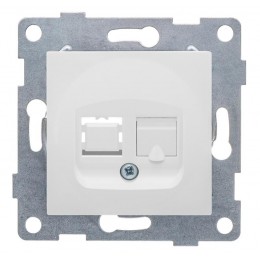 Розетка компьютерная 1-м СП Ugra RJ45 механизм бел. GUSI С11К1-001