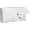 Розетка 2-м ОП Simon15 16А IP54 250В с заземл. с крышкой винт. клеммы бел. Simon 1594433-030