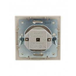 Розетка 1-м СП Mira 16А IP20 без заземл. со вставкой керамика крем. LEZARD 701-0303-121