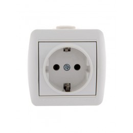 Розетка 1-м ОП Nata 16А IP20 с заземл. керамика бел. LEZARD 710-0200-122