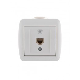 Розетка телефонная 1-м ОП Nata RJ11 бел. LEZARD 710-0200-137