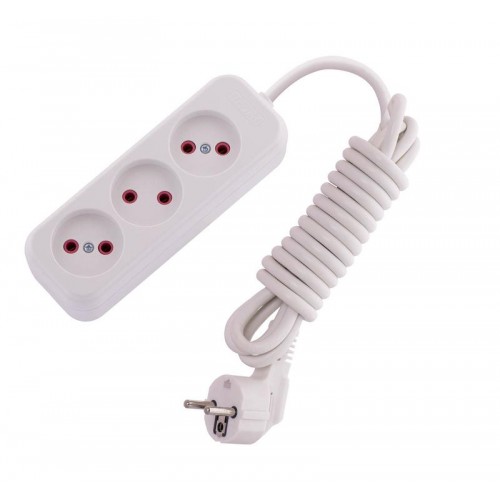 Удлинитель 3х3м без заземл. 10А IP20 Lila LEZARD 720-0303-303