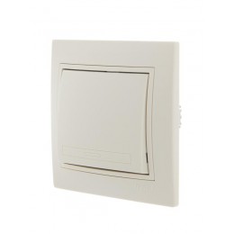 Выключатель 1-кл. СП Mira 10А IP20 со вставкой крем. LEZARD 701-0303-100