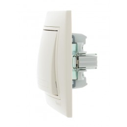 Выключатель 1-кл. СП Mira 10А IP20 со вставкой крем. LEZARD 701-0303-100