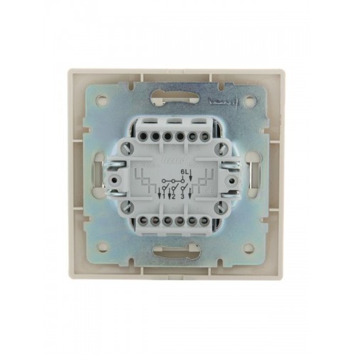 Выключатель 3-кл. СП Mira 10А IP20 со вставкой крем. LEZARD 701-0303-109