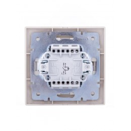 Выключатель 1-кл. СП Mira 10А IP20 с подсветкой со вставкой крем. LEZARD 701-0303-111