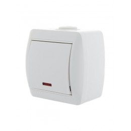 Выключатель 1-кл. ОП Nata 10А IP20 с подсветкой бел. LEZARD 710-0200-111