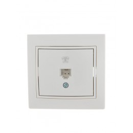 Розетка телефонная 1-м СП Mira RJ11 бел./бел. LEZARD 701-0202-137