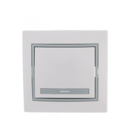 Выключатель 1-кл. СП Mira 10А IP20 с сер. вставкой бел. LEZARD 701-0215-100