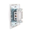 Выключатель 2-кл. СП Mira 10А IP20 с подсветкой с сер. вставкой бел. LEZARD 701-0215-112