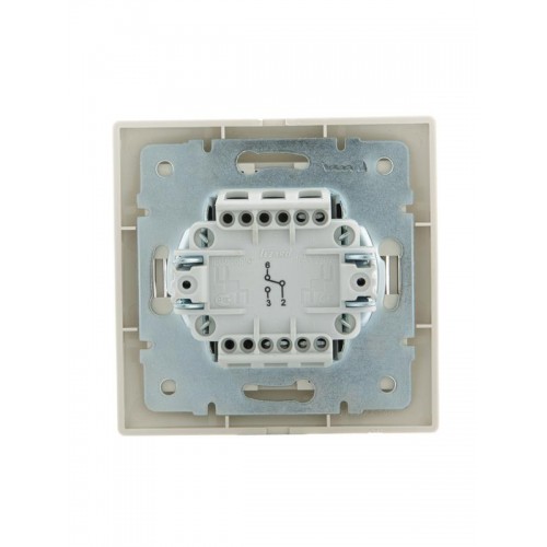Переключатель проходной 1-кл. СП Mira 10А IP20 со вставкой крем. LEZARD 701-0303-105